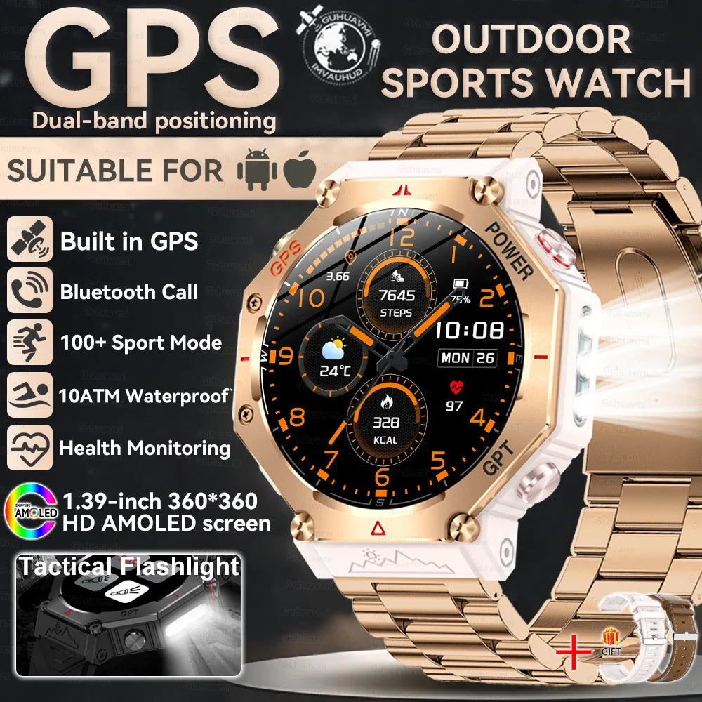 T-Rex 3 Military Smart Watch β Built-in GPS, Compass, Barometer & 10ATM IP69K Waterproof Performance