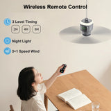 12000mAh Rechargeable Camping Ceiling Fan with LED Light & Remote | Portable Tent Cooling Fan thumbnail 4