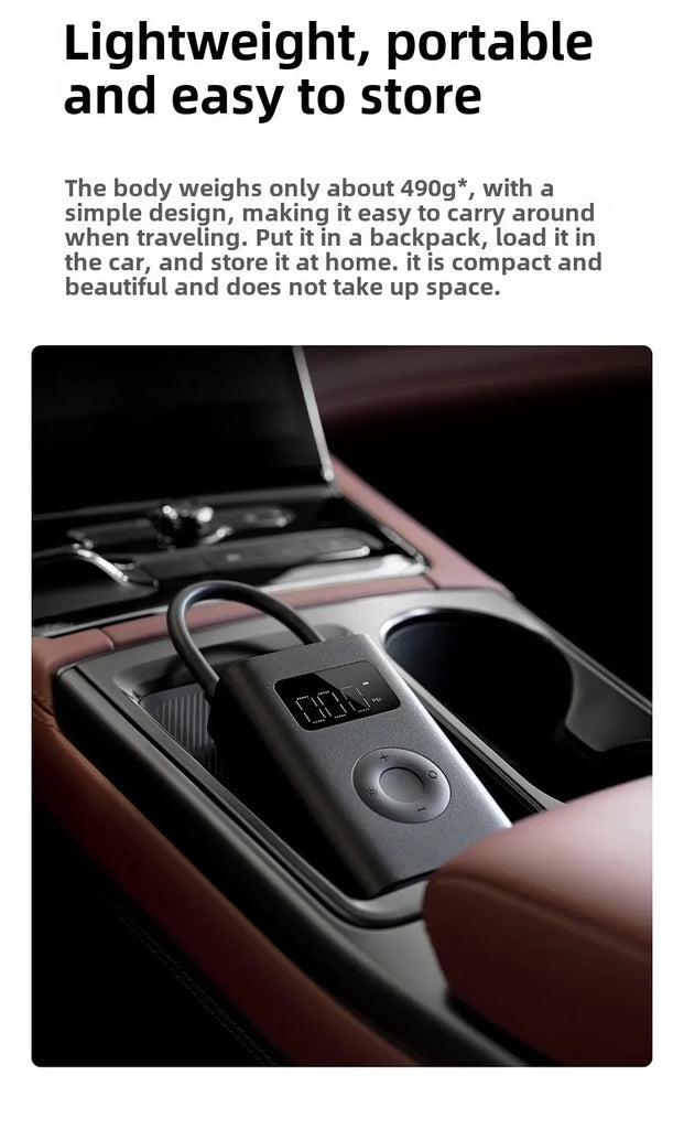 Xiaomi Mijia Air Pump 2 – Portable Tire Inflator with Digital Pressure Detection, 150 PSI, 2000mAh Rechargeable Battery