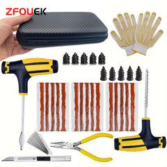 ZFOUEK Tire Repair Kit – Emergency Puncture Plug Tool Set for Car, SUV & Motorcycle Tires (23PCS / 42PCS)