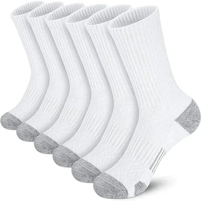 6 or 12 Pairs Men's Outdoor Crew Socks – Breathable, Durable, and Comfortable Fit