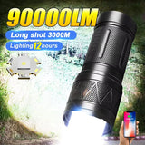9000000LM Rechargeable Tactical LED Flashlight β 600W, Long-Range Beam, 12000mAh Power Bank, Waterproof & Zoomable thumbnail 1
