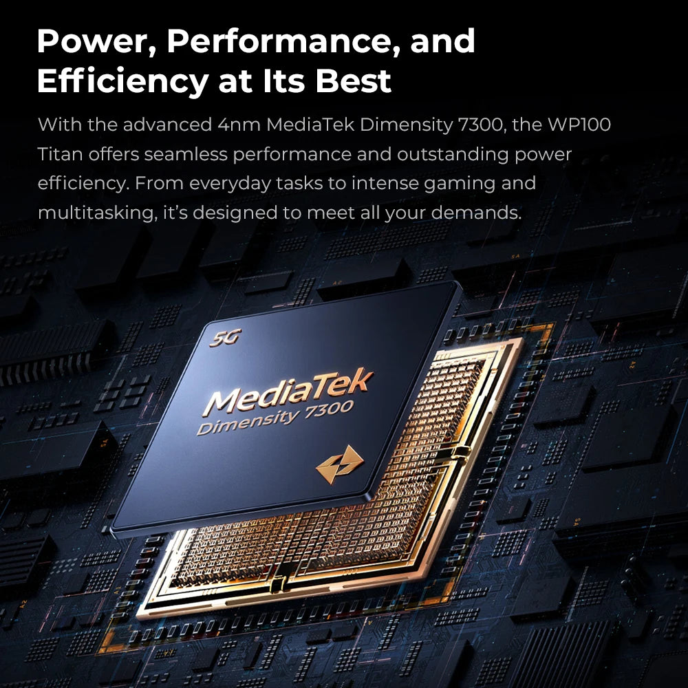 OUKITEL WP100 Titan Rugged Smartphone β 33,000mAh Battery, 200MP Camera, Built-in Projector, 66W Fast Charging, IP68 Waterproof