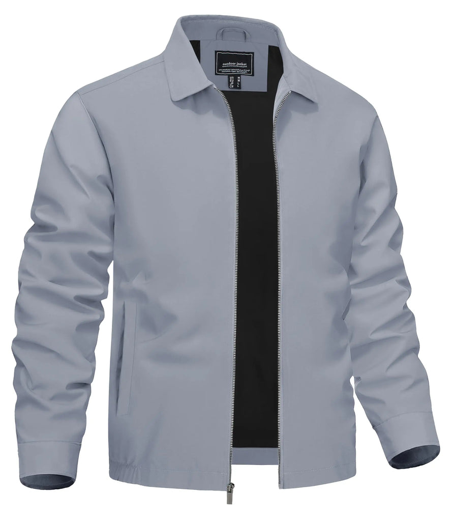 TACVASEN Men’s Lightweight Bomber Jacket – Casual Zip-Up Workwear for Spring & Fall, Water-Resistant Outdoor Windbreaker