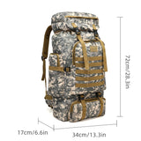 Rilibegan 70L Tactical Hiking Backpack – Camouflage, Waterproof thumbnail 9