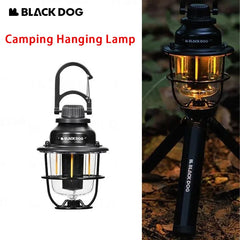 Naturehike Blackdog Camping Hanging Light – Portable Vintage LED Tent Lantern, IPX3 Waterproof, Ultralight 155g with 2000mAh Battery