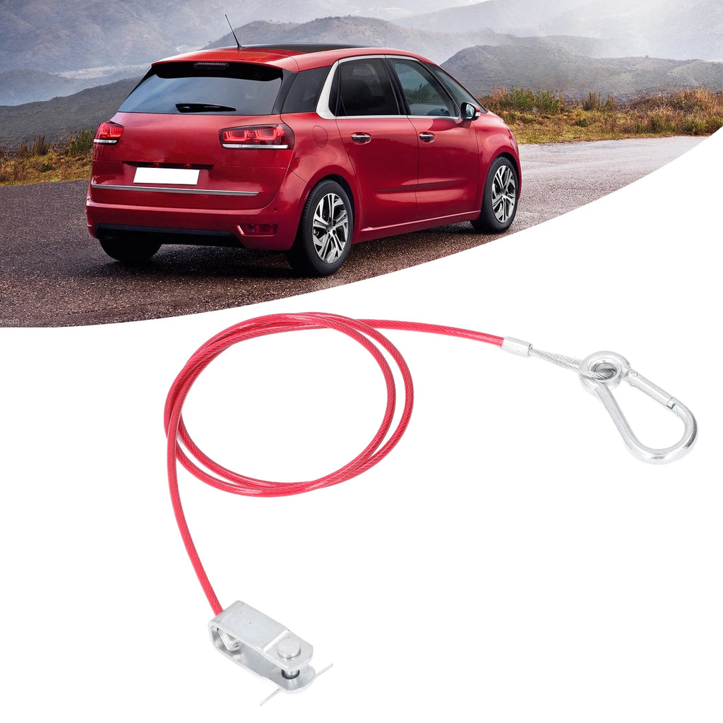 3.3ft Universal Trailer Safety Breakaway Cable – Anti-Drop Stainless Steel with Carabiner & Ring