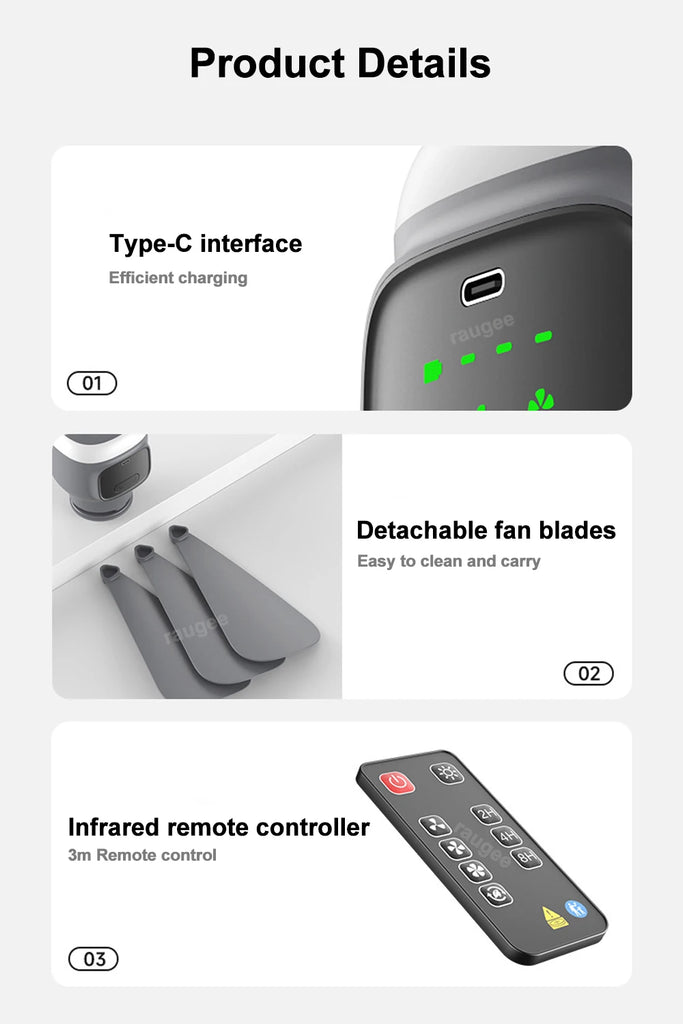 12000mAh Rechargeable Camping Ceiling Fan with LED Light & Remote | Portable Tent Cooling Fan