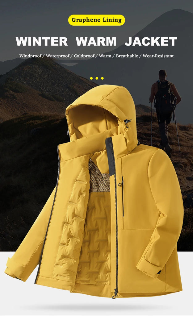 JNLN Unisex Waterproof Fleece Jacket – Winter Windproof Thermal Windbreaker for Men & Women