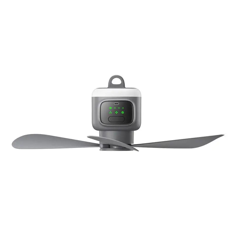 12000mAh Rechargeable Camping Ceiling Fan with LED Light & Remote | Portable Tent Cooling Fan
