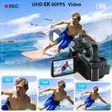 KOMERY 6K Ultra HD Professional Camcorder – 64MP YouTube & Streaming Camera thumbnail 18