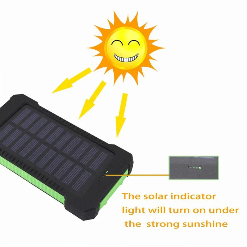 200,000mAh Solar Power Bank β Heavy-Duty Outdoor Backup Charger with Dual USB, LED Flashlight & Compass