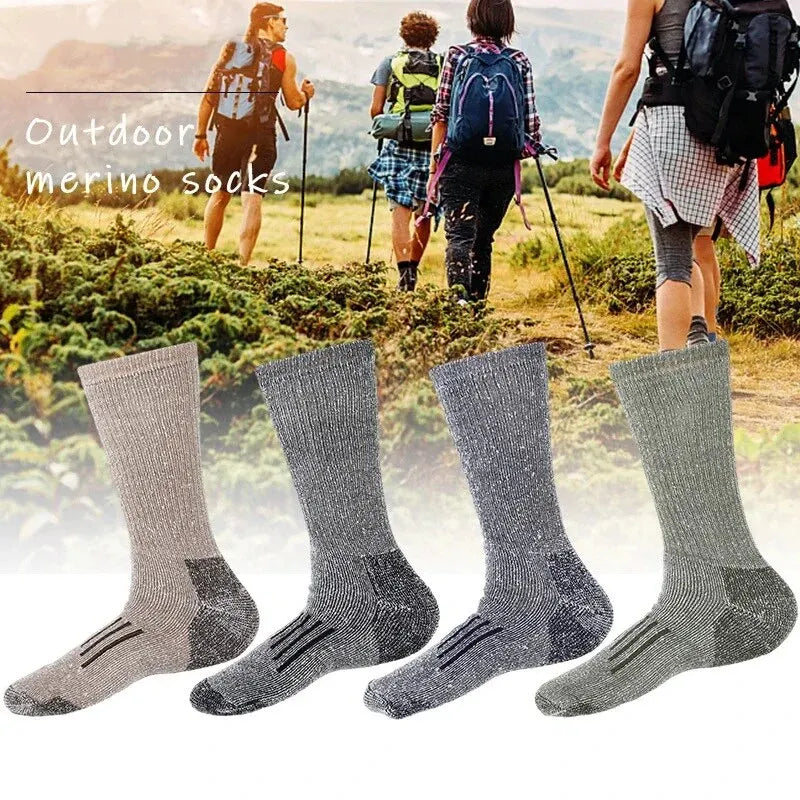 Men’s Merino Wool Thermal Socks – Thickened Winter Hiking & Mountaineering Socks | Breathable, Cushioned, Odor-Resistant