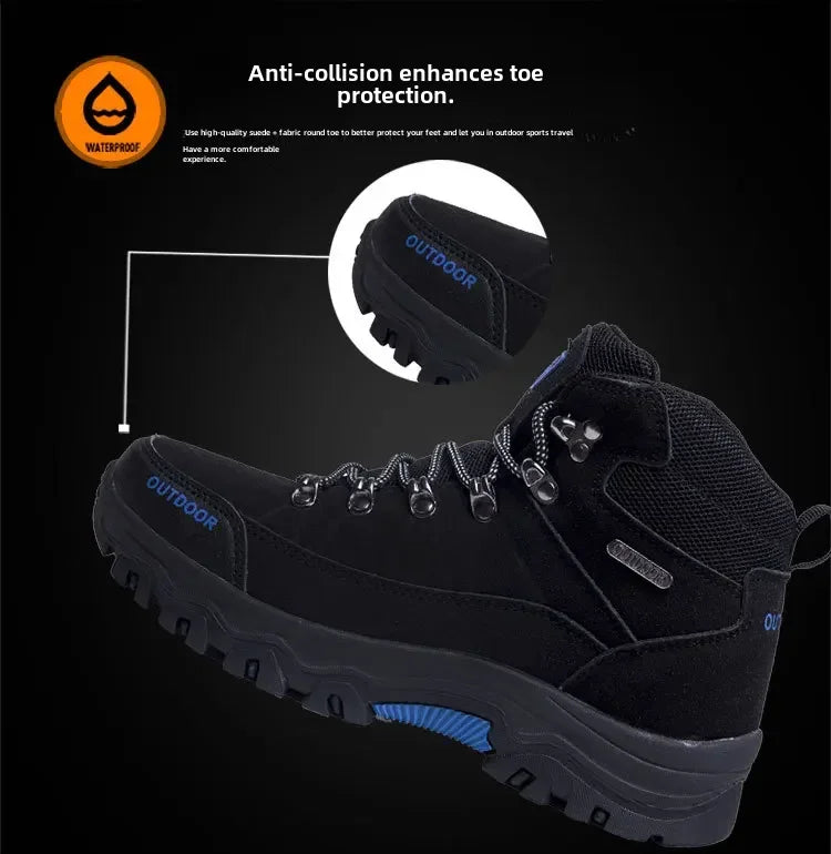 Men’s Waterproof High-Top Hiking & Climbing Shoes – Anti-Slip, Breathable Outdoor Footwear