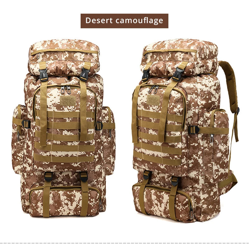 Rilibegan 70L Tactical Hiking Backpack – Camouflage, Waterproof