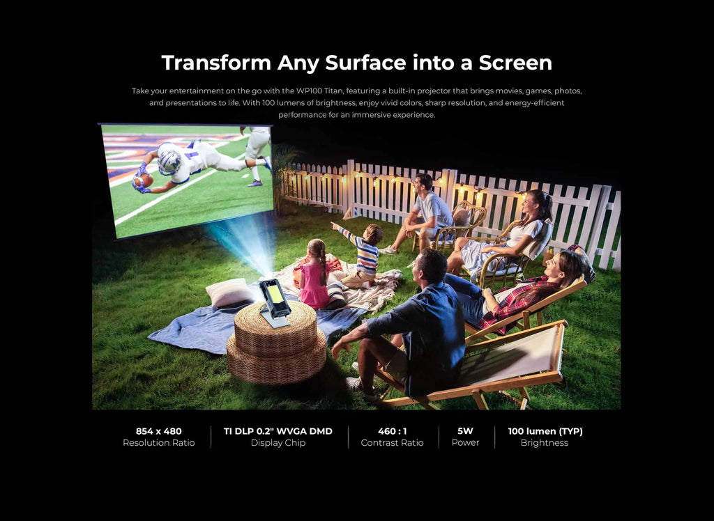 OUKITEL WP100 Titan Rugged Smartphone β 33,000mAh Battery, 200MP Camera, Built-in Projector, 66W Fast Charging, IP68 Waterproof