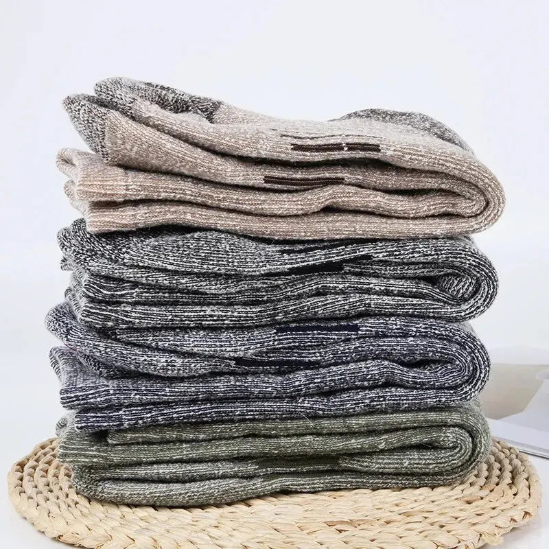 Men’s Merino Wool Thermal Socks – Thickened Winter Hiking & Mountaineering Socks | Breathable, Cushioned, Odor-Resistant