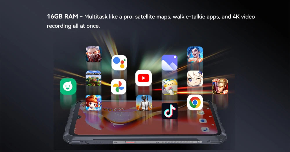 Cubot KingKong Power 5 – Rugged Smartphone with 15300mAh Battery, 6.88" 120Hz Display, Android 15, 16GB RAM + 128GB Storage, IP68/IP69K