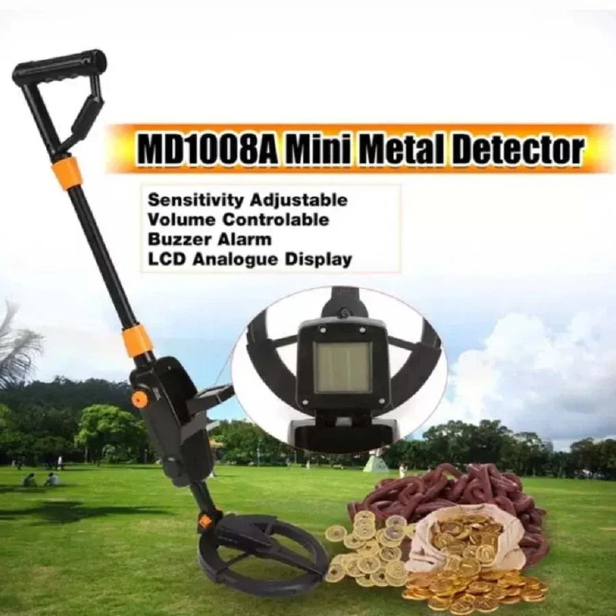 7.4" Waterproof Kids Metal Detector – Lightweight, Adjustable Gold Finder with LCD Screen (24"–35")