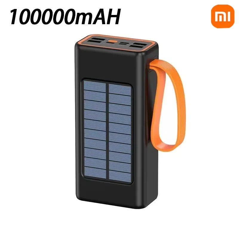 Xiaomi 200000mAh Solar Power Bank – High-Capacity External Battery with Built-in Cables & LED Light