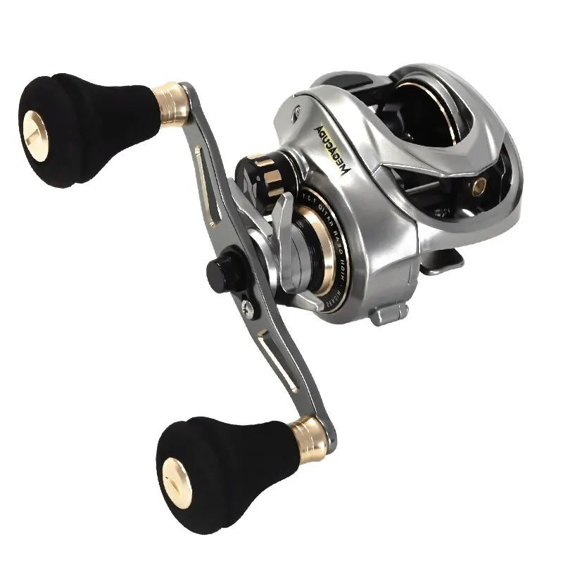 SeaSir Megacuda 15KG Drag Baitcasting Reel – Deep Spool, Aluminum Frame, Carbon Side, Double Handle Jigging Reel for Fresh & Saltwater Fishing