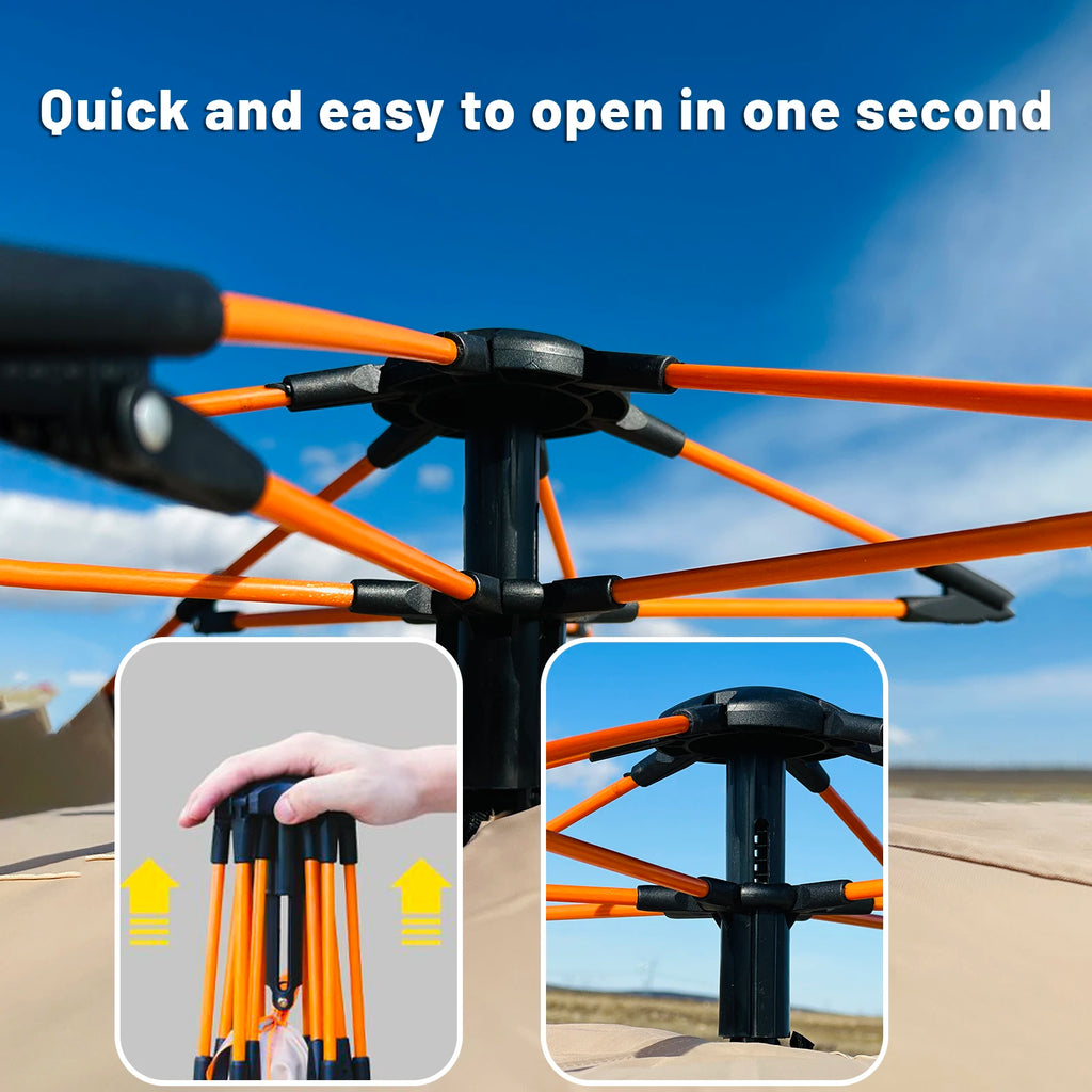 4-Person Automatic Pop-Up Tent – Waterproof & UV-Resistant Shelter for Camping, Fishing & Beach | Pakicetus