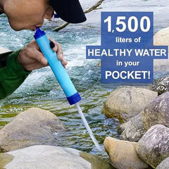 DKSTINYE 1500L Personal Water Filter Straw – 4-Stage 0.01 Micron Portable Survival Purifier