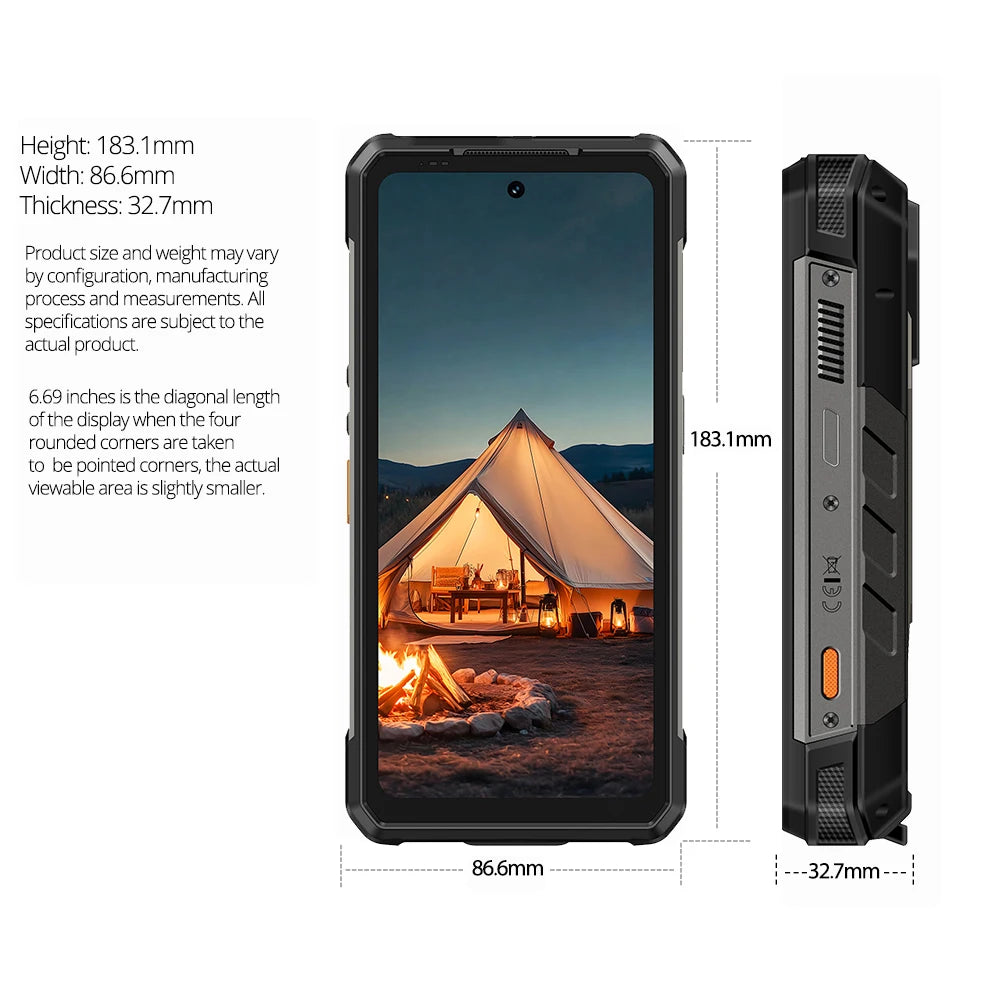 Ulefone Armor 34 Pro 5G – Rugged AI Smartphone with Built-in Projector, 25500mAh Battery, 120Hz Display, and 32GB+512GB Storage