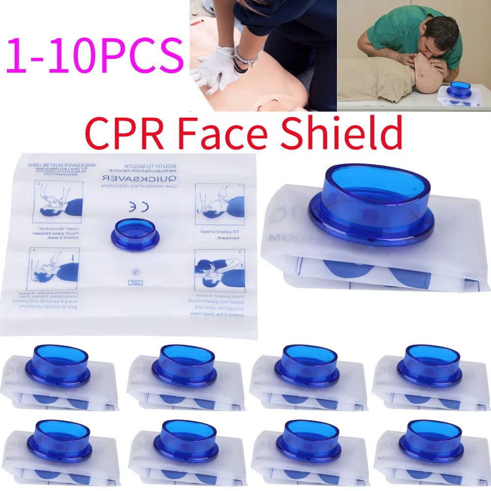 Disposable CPR Face Shield – Emergency Breathing Barrier Mask for First Aid & Training (1–10 Pack)