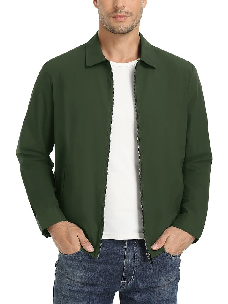 TACVASEN Men’s Lightweight Bomber Jacket – Casual Zip-Up Workwear for Spring & Fall, Water-Resistant Outdoor Windbreaker