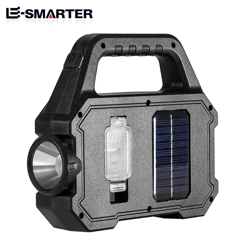 Solar Rechargeable Flashlight – Zoomable Waterproof COB LED Torch & Portable Lantern