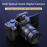 4K HD Digital Camera with Auto Focus & 12X Optical Zoom – 72MP Vlogging Camera for YouTube & Photography thumbnail 21