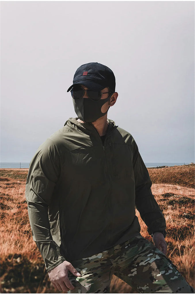 Men’s Tactical Sun-Protective Hiking Jacket – Lightweight, Waterproof, Quick-Dry Outdoor Shell
