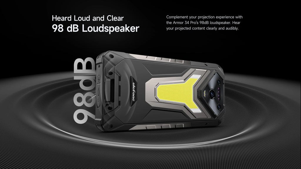 Ulefone Armor 34 Pro 5G – Rugged AI Smartphone with Built-in Projector, 25500mAh Battery, 120Hz Display, and 32GB+512GB Storage