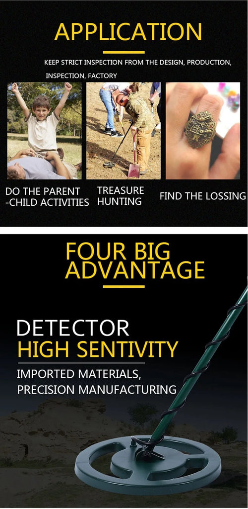 GS6000 Professional Underground Metal Detector – High-Sensitivity Pinpointer for Gold, Silver & Treasure Hunting