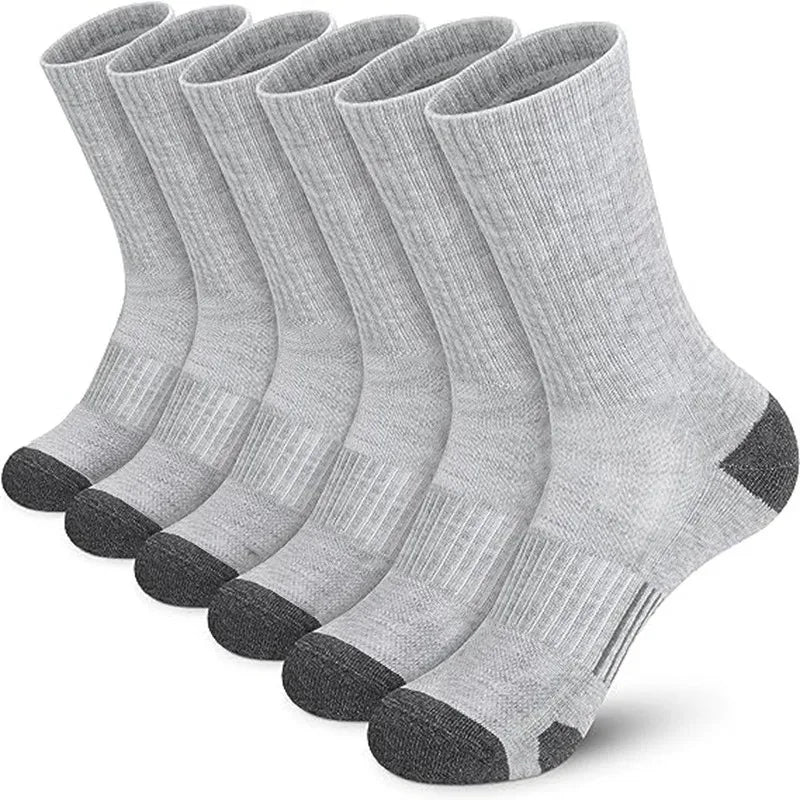 6 or 12 Pairs Men's Outdoor Crew Socks – Breathable, Durable, and Comfortable Fit