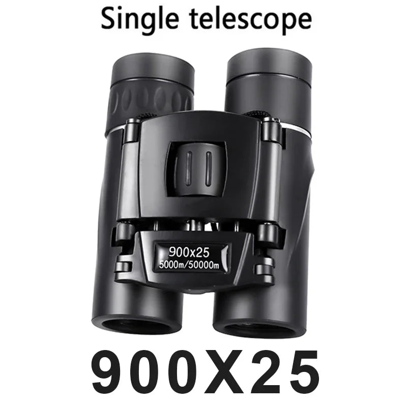 900x HD Long-Range Binoculars – Compact Folding Mini Telescope with BAK4 Prism & FMC Optics (Black)