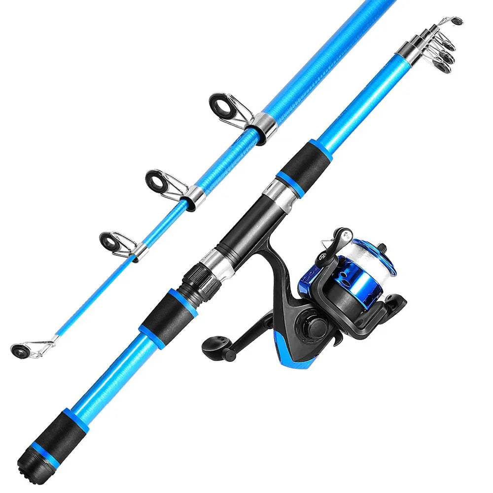 SantaKing Spinning Fishing Rod & Reel Combo – Telescopic Rods 1.8M / 2.1M / 2.4M with 5.2:1 3BB Reel, Max Drag 5kg