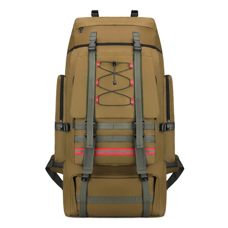 130L Waterproof Hiking Backpack – Heavy-Duty Outdoor Rucksack with Reflective Safety Strips & Molle System