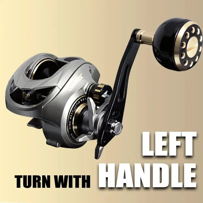 SeaSir Megacuda Baitcasting Reel β 15KG Drag, 9+1BB, 6.5:1 Gear Ratio, Deep Spool Aluminum & Carbon Jigging Reel for Saltwater Fishing