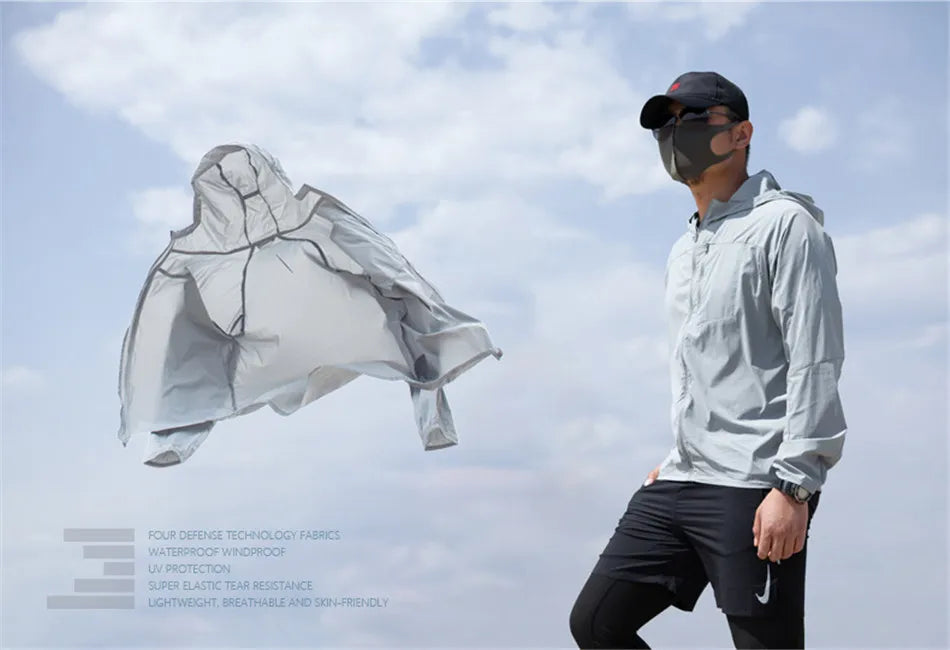 Men’s Tactical Sun-Protective Hiking Jacket – Lightweight, Waterproof, Quick-Dry Outdoor Shell
