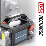 Powerful LED Flashlight – USB + Solar Rechargeable Camping Torch & Power Bank thumbnail 3