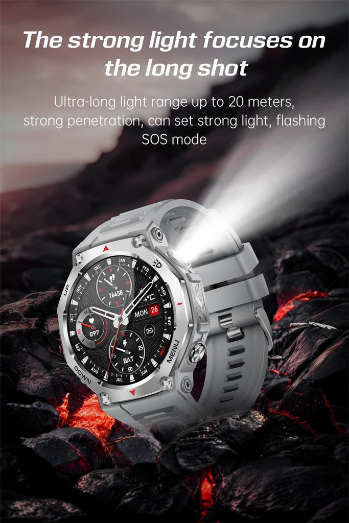 LIGE 2025 KT85 Outdoor Smartwatch – 1.43" AMOLED Display, Long Battery Life, Fitness & Health Tracker for Men