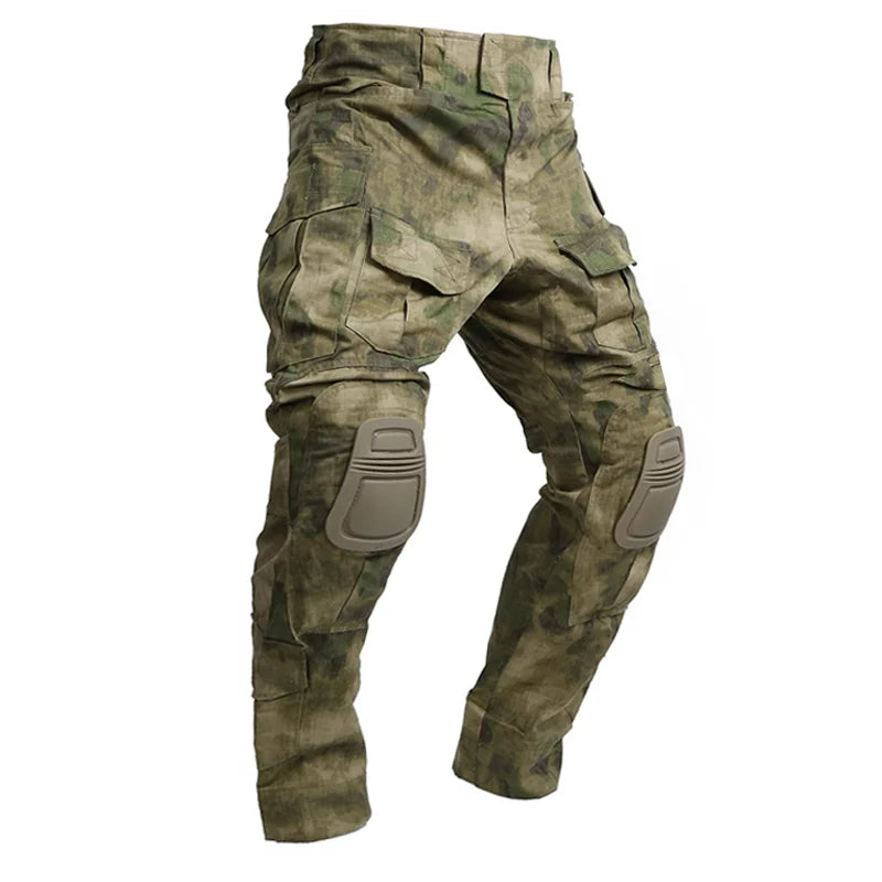Men’s Tactical Combat Pants with Knee Pads – Camouflage Military-Grade Cargo Trousers for Hunting, Trekking & Outdoor Survival