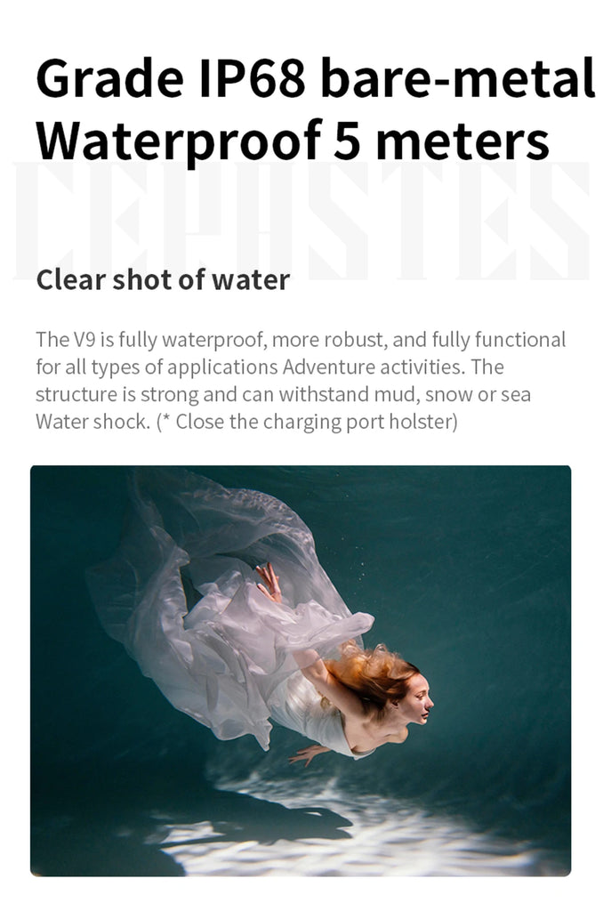 CERASTES V9 4K Ultra HD WiFi Action Camera – Dual Screen, Waterproof, Remote Control, EIS Stabilization