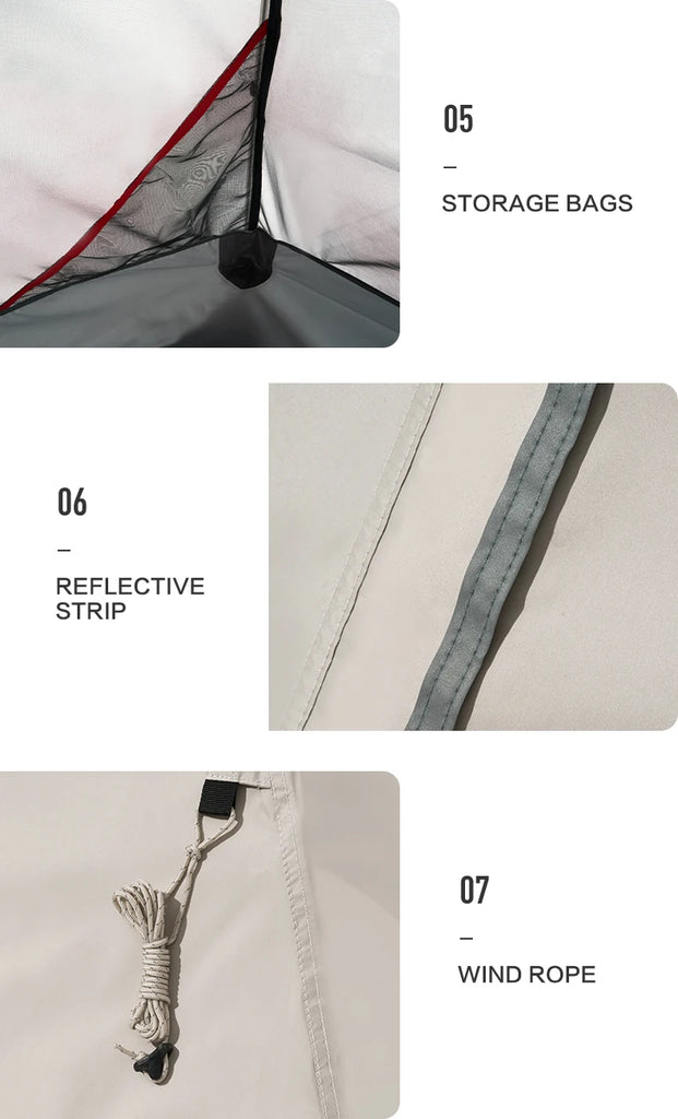 Mobi Garden 3–4 Person Waterproof Camping Tent – Double-Layer, UV & Rain Protection, Lightweight Trekking Shelter