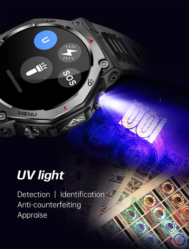 LIGE 2025 KT85 Outdoor Smartwatch – 1.43" AMOLED Display, Long Battery Life, Fitness & Health Tracker for Men