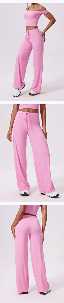 Antibacterial Cooling Wide Leg Sweatpants for Women – Tummy Control & Soft Flowing Fabric for Yoga, Running, Fitness & Outdoor Sports