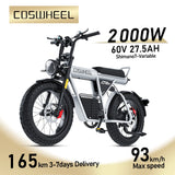 Coswheel CT20S 2000W Electric Dirt Bike β 60V 27.5Ah Fat Tire Ebike for Adults (20" Off-Road Tires, 161km Range) thumbnail 1