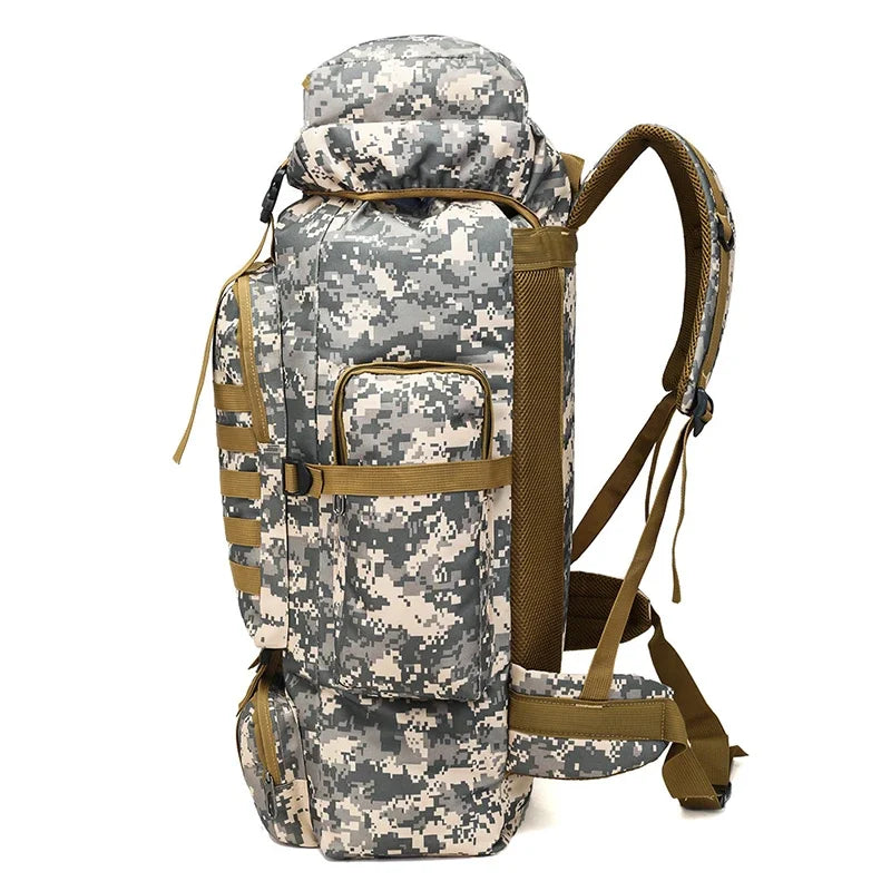 Rilibegan 70L Tactical Hiking Backpack – Camouflage, Waterproof